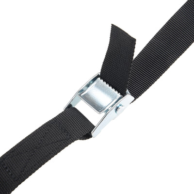 Harfington Uxcell 6M x 25mm Lashing Strap Cargo Tie Down Straps Buckle Up to 80Kg, Black, 2Pcs