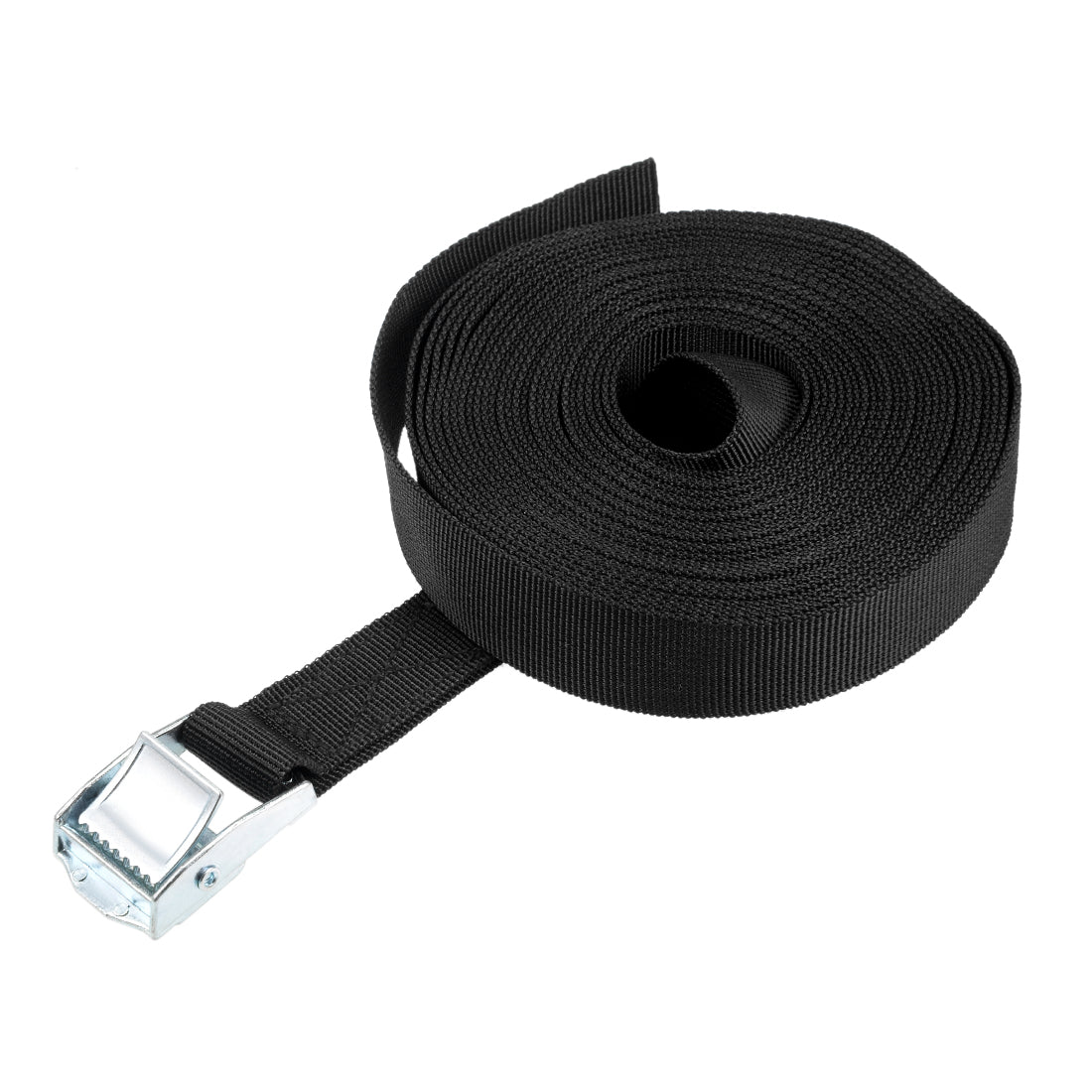 uxcell Uxcell 7M x 25mm Lashing Strap Cargo Tie Down Straps Buckle Up to 80Kg, Black