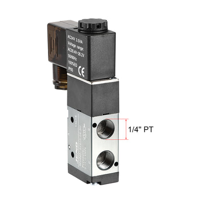 Harfington Uxcell 3V210-08 Pneumatic Air NC Single Piloted  Electrical Control Solenoid Valve AC 24V 3 Way 2 Position 1/4" PT Internally Acting Type