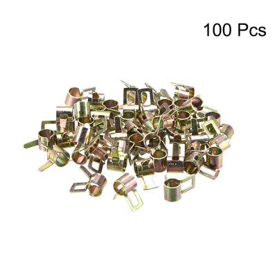 Harfington Uxcell 6mm 1/4inch Silicone Vacuum Hose Pipe Clamp Low Pressure Air Clip Clamp 100pcs