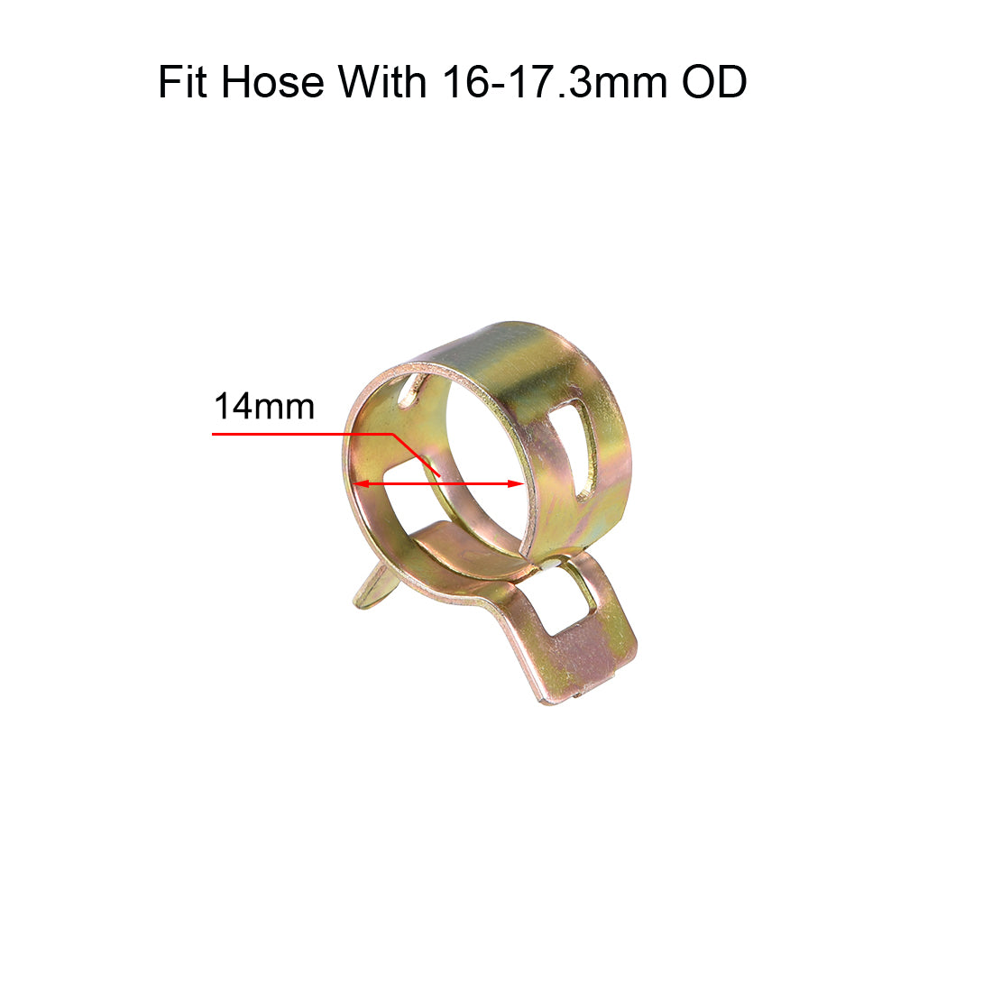 uxcell Uxcell 14mm 9/16inch Silicone Vacuum Hose Pipe Clamp Low Pressure Air Clip Clamp 10pcs