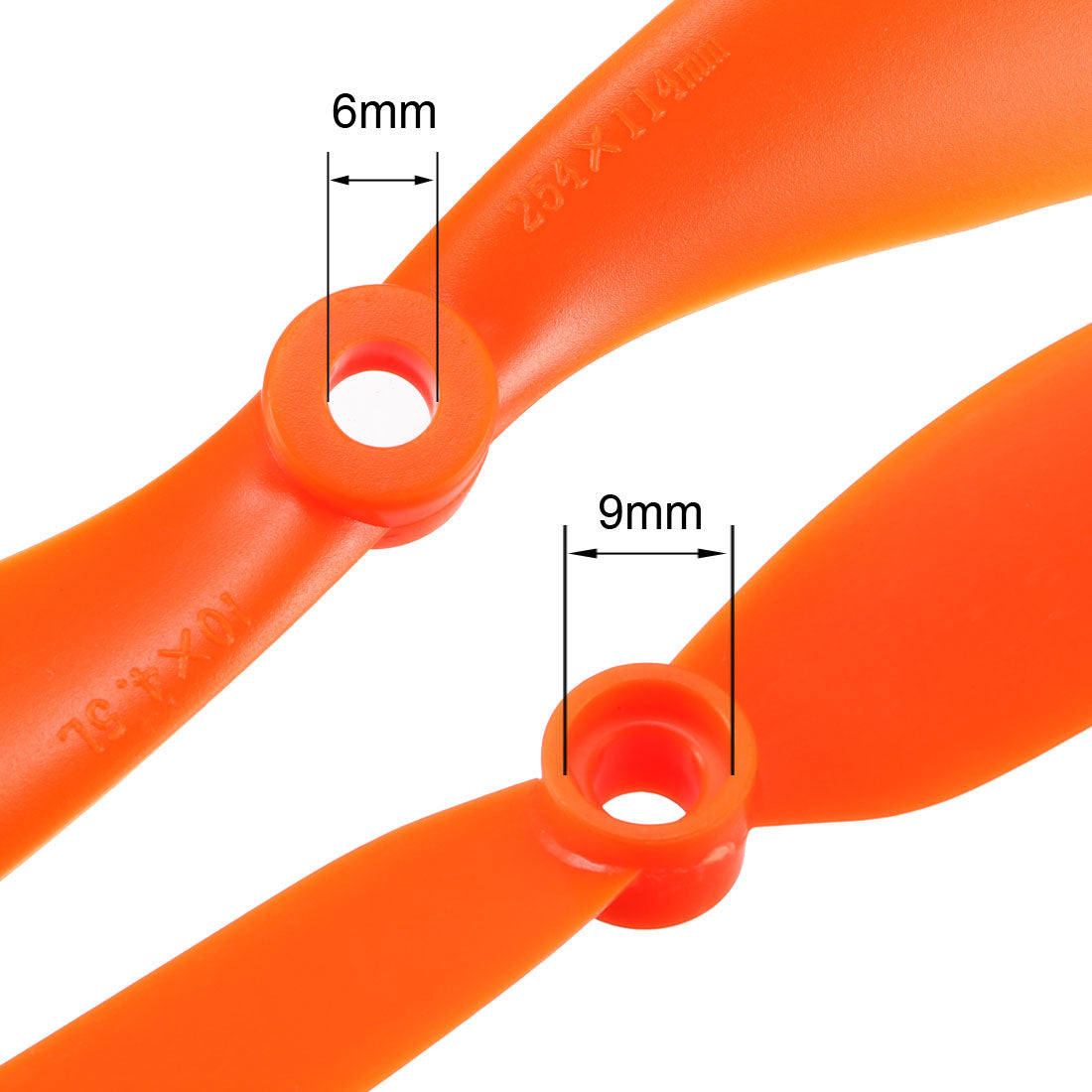 uxcell Uxcell RC Propellers  C 1045 10x4.5 Inch 2-Vane Fixed-Wing for Airplane Toy, Nylon Orange 4 Pairs with Adapter Rings