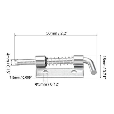 Harfington Uxcell Spring Latch, 2.2 Inch Left-handed Zinc Plated Barrel Bolt Lock for Cabinet Door, 10 Pcs