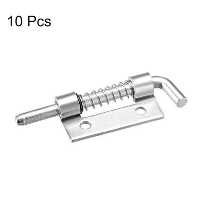 Harfington Uxcell Spring Latch, 2.2 Inch Left-handed Zinc Plated Barrel Bolt Lock for Cabinet Door, 10 Pcs