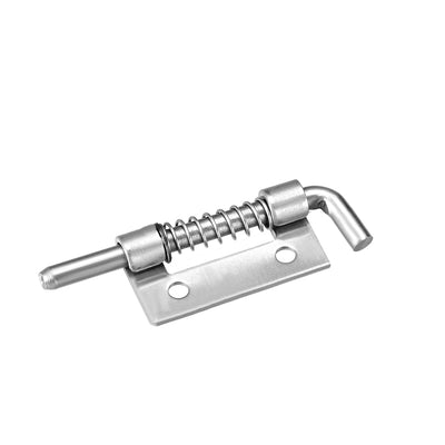 Harfington Uxcell Spring Latch, 2.2 Inch Left-handed Stainless Steel Barrel Bolt Lock for Cabinet Door, 5 Pcs