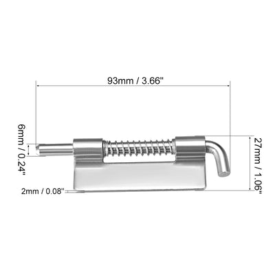 Harfington Uxcell Spring Latch, 3.7 Inch Left-handed Stainless Steel 304 Barrel Bolt Lock for Cabinet Door