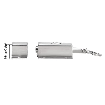 Harfington Uxcell Door Barrel Bolt, Stainless Steel Ring-Pull Spring Loaded Auto Sliding Lock