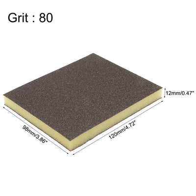 Harfington Uxcell Sanding Sponge, Coarse Grit 80 Grit Sanding Block Pad, 4.72" x 3.86" x 0.47" Size 4pcs