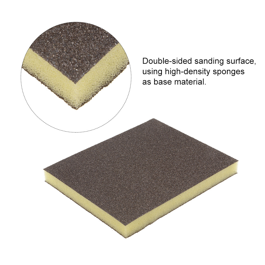 uxcell Uxcell Sanding Sponge, Coarse Grit 80 Grit Sanding Block Pad, 4.72" x 3.86" x 0.47" Size 4pcs