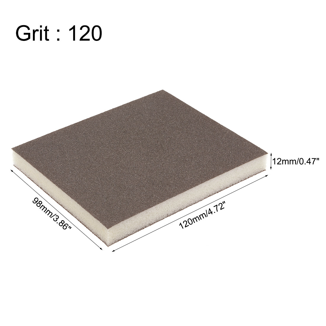 uxcell Uxcell Sanding Sponge, Medium Grit 120 Grit Sanding Block Pad, 120 x 98 x 12mm Size 4pcs