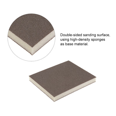 Harfington Uxcell Sanding Sponge, Medium Grit 120 Grit Sanding Block Pad, 120 x 98 x 12mm Size 4pcs