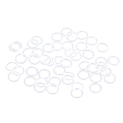 Harfington Silicone O-Rings, 8mm OD 6mm ID 1mm Width VMQ Seal Gasket for Compressor Valves Pipe Repair, White, Pack of 50