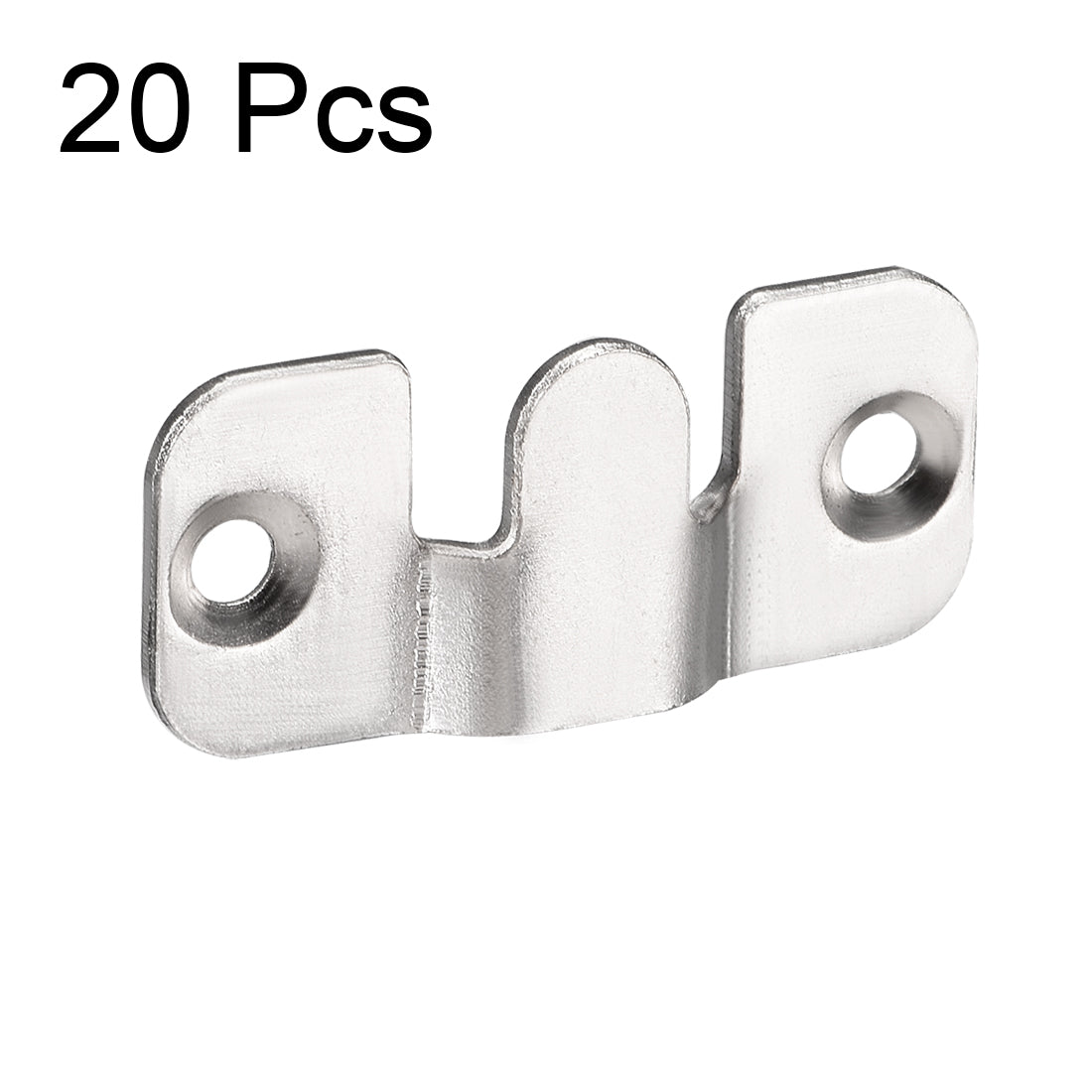 uxcell Uxcell Flush Mount Bracket,  44x19mm Zinc Plated Wall Mount Clip Hook for Picture Frame Hanger, 20 Pcs