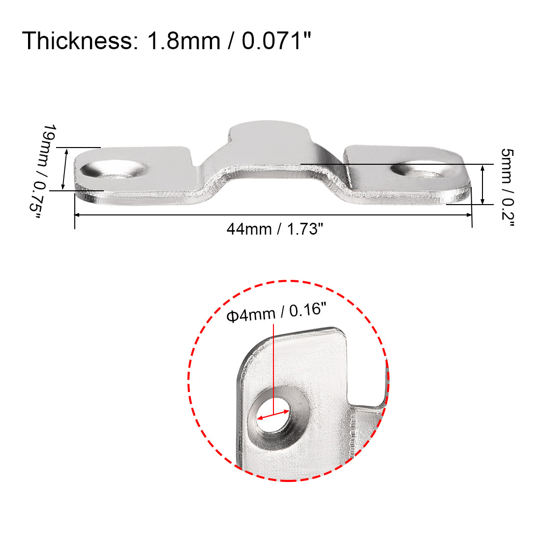 uxcell Uxcell Flush Mount Bracket,  44x19mm Zinc Plated Wall Mount Clip Hook for Picture Frame Hanger, 20 Pcs