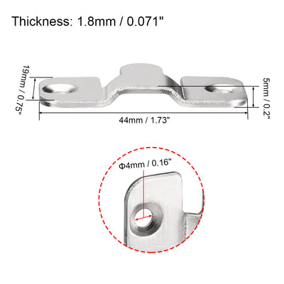 Harfington Uxcell Flush Mount Bracket,  44x19mm Zinc Plated Wall Mount Clip Hook for Picture Frame Hanger, 20 Pcs