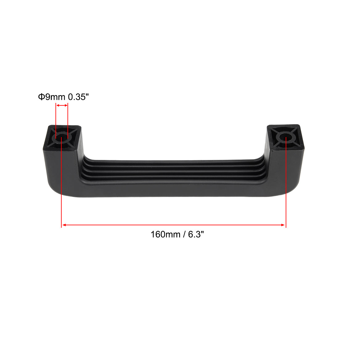 uxcell Uxcell 184 x 29 x 48mm Plastic Pull Handle 160mm Hole Centers Luggage Mechanical Equipment