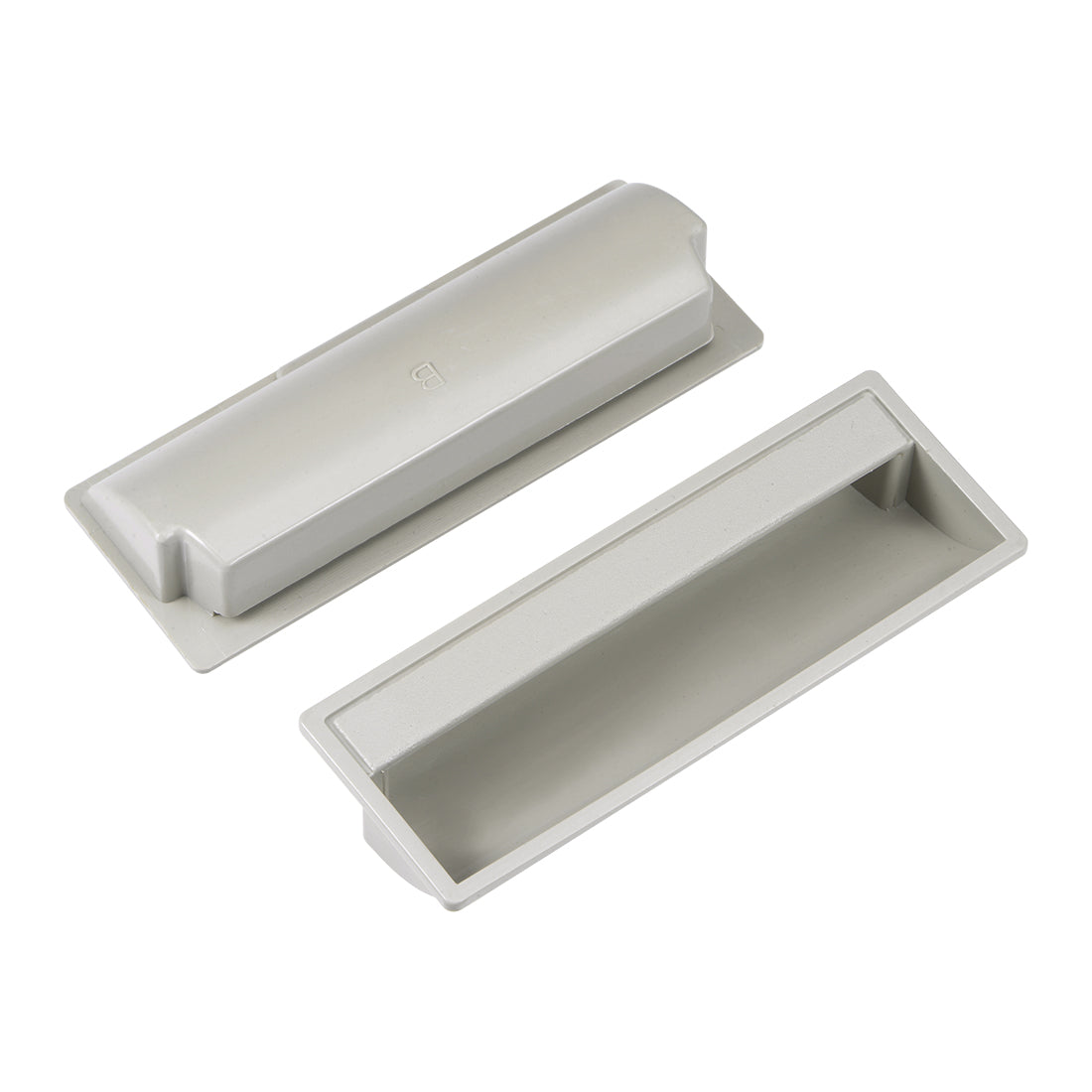 uxcell Uxcell Flush Pull Finger Insert Recessed Cabinet Door Handles 110mm x 40mm x 20mm Light Gray 2Pcs