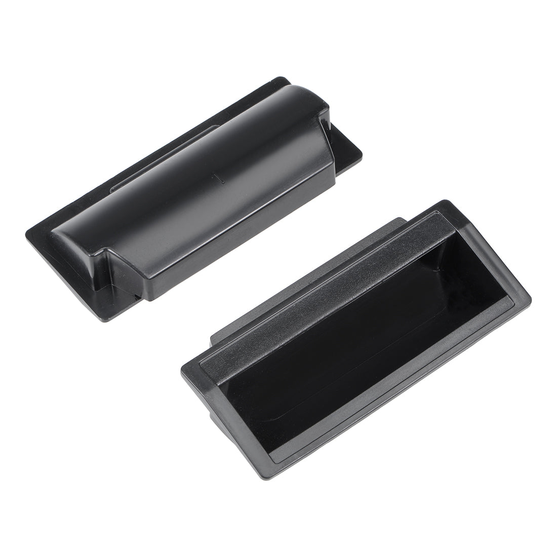 uxcell Uxcell Flush Pull Finger Insert Recessed Cabinet Handles 110mm x 40mm x 19mm Black 2Pcs