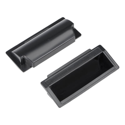 Harfington Uxcell Flush Pull Finger Insert Recessed Cabinet Handles 110mm x 40mm x 19mm Black 2Pcs