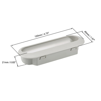 Harfington Uxcell Flush Pull Finger Insert Recessed Cabinet Door Handles 120mm x 40mm x 21mm 5Pcs