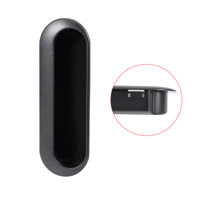 Harfington Uxcell Flush Pull Finger Insert Recessed Cabinet Handles 120mm x 40mm x 21mm Black