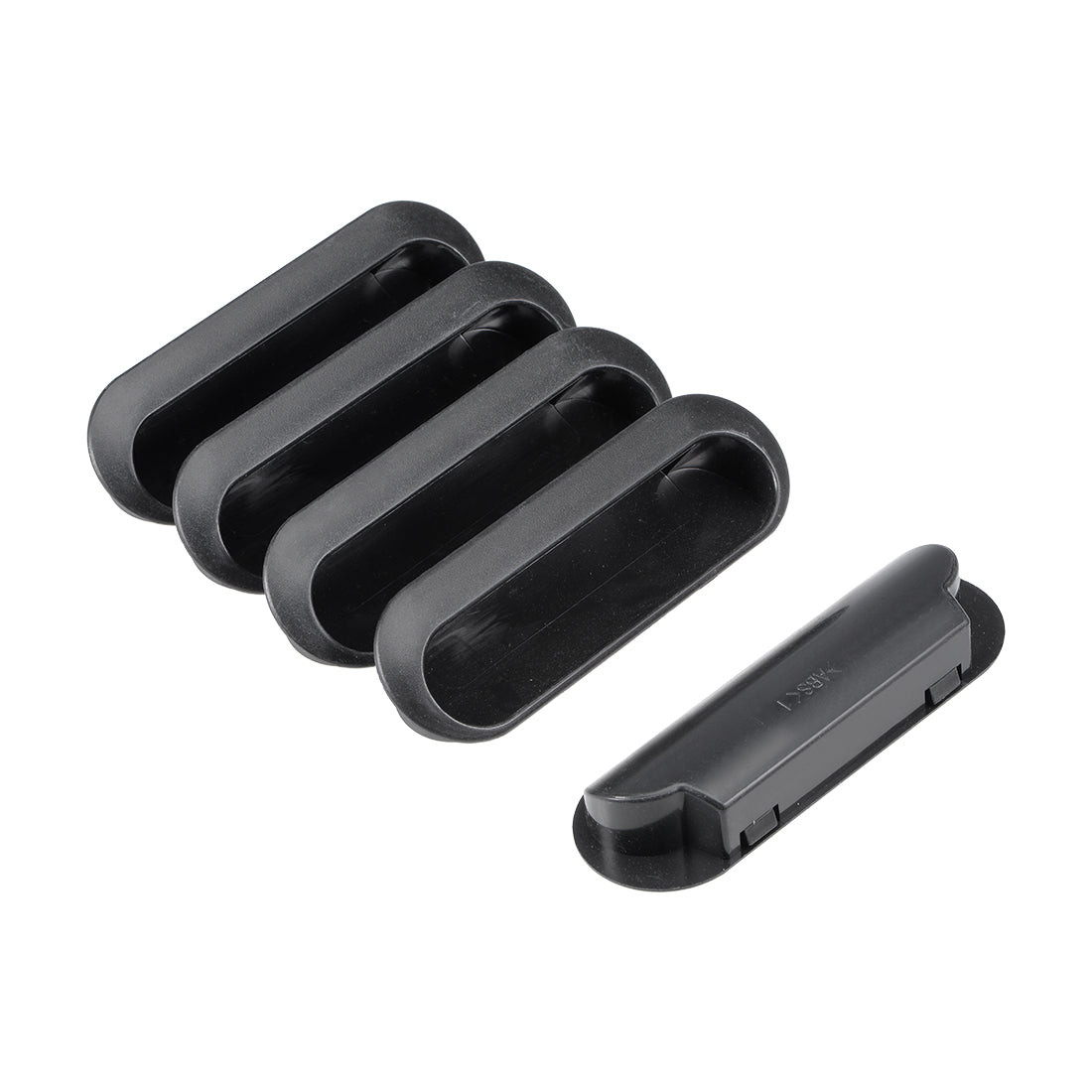 uxcell Uxcell Flush Pull Finger Insert Recessed Cabinet Handles 120mm x 40mm x 21mm Black 5Pcs