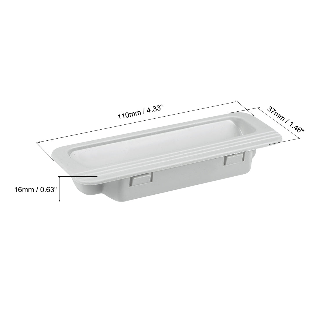 uxcell Uxcell Flush Pull Finger Insert Recessed Cabinet Door Handles 110mm x 37mm x 16mm 2Pcs