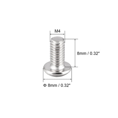 Harfington Uxcell M4x8mm Machine Screws Hex Socket Round Head Screw 304 Stainless Steel Fasteners Bolts 20pcs