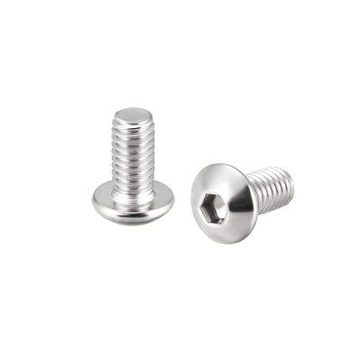 Harfington Uxcell M4x8mm Machine Screws Hex Socket Round Head Screw 304 Stainless Steel Fasteners Bolts 20pcs