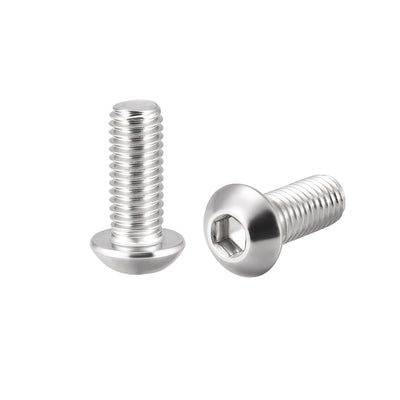 Harfington Uxcell M8x20mm Machine Screws Hex Socket Round Head Screw 304 Stainless Steel Fasteners Bolts 5pcs