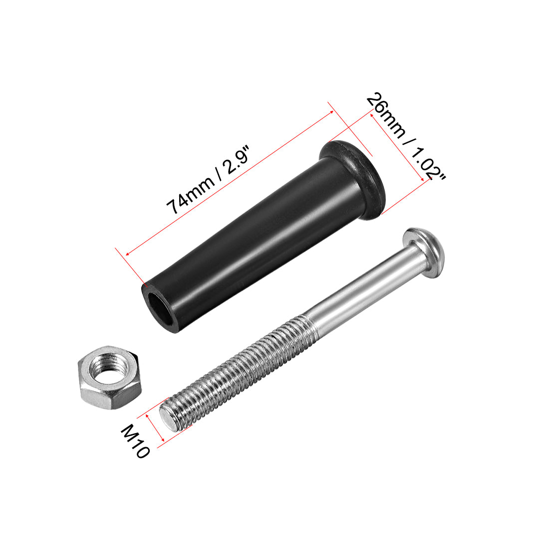 uxcell Uxcell Clamping Handles Screw Knobs M10 Threaded Plastic Metal Revolving Handle Grip