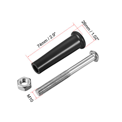 Harfington Uxcell Clamping Handles Screw Knobs M10 Threaded Plastic Metal Revolving Handle Grip