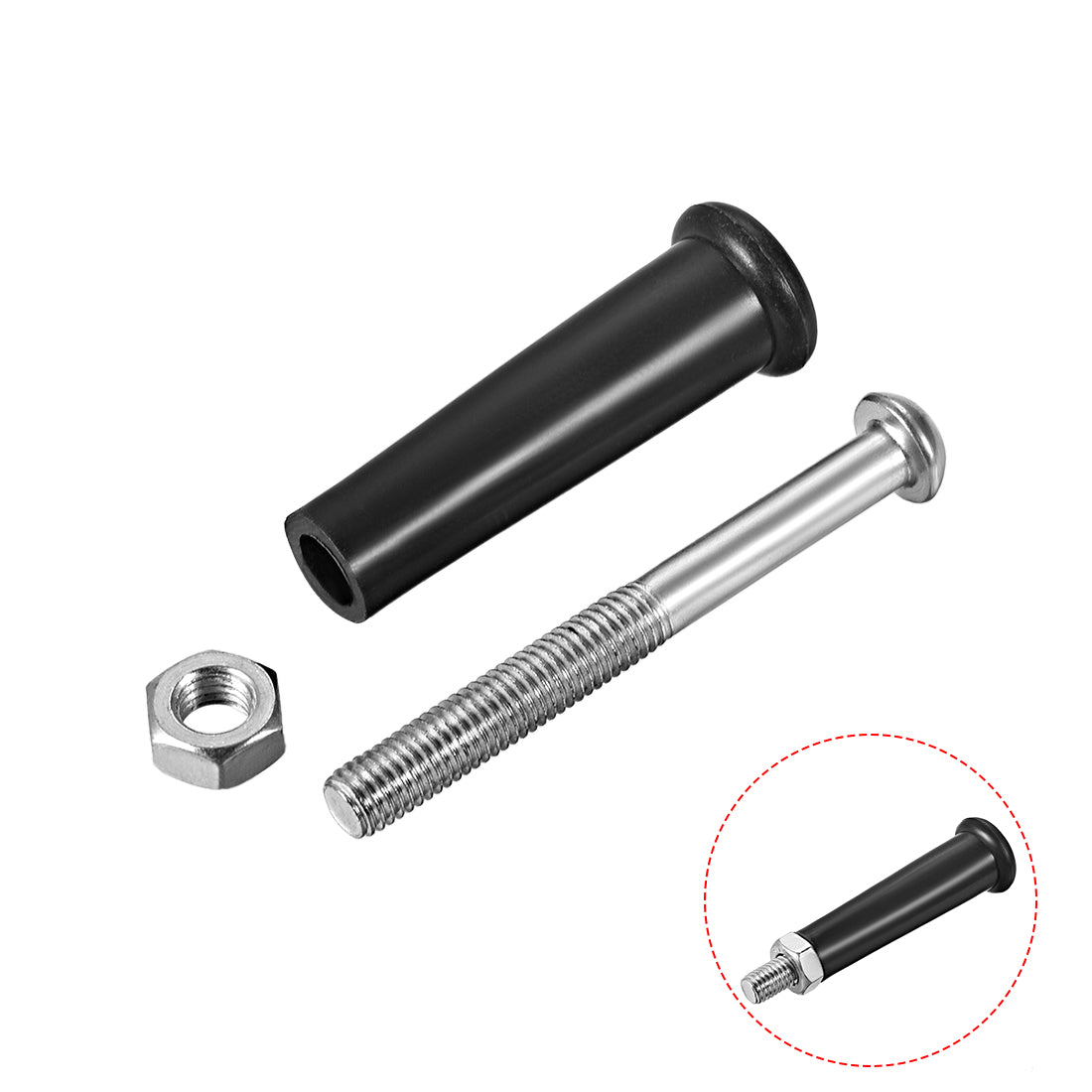 uxcell Uxcell Clamping Handles Screw Knobs M10 Threaded Plastic Metal Revolving Handle Grip 2pcs