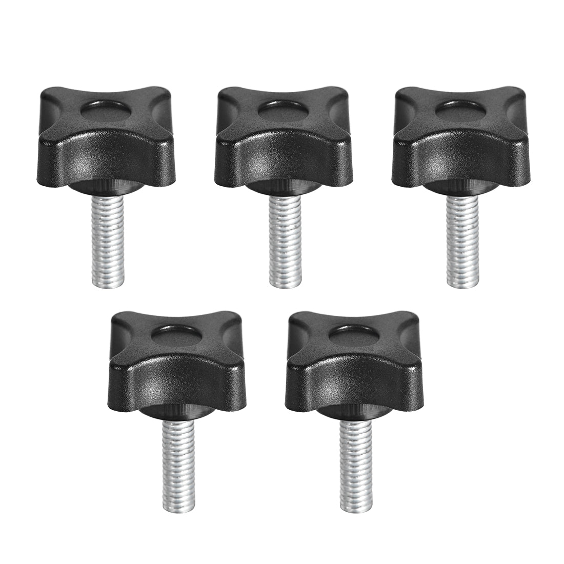 uxcell Uxcell Clamping Handle Gripandles Screw Knobs Handgrips M6 x 20mm Threaded Plastic Metal 5pcs