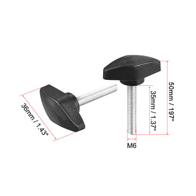 Harfington Uxcell Clamping Handle Gripandles Screw Knobs Handgrips M6 x 35mm Threaded T-Shape 8pcs