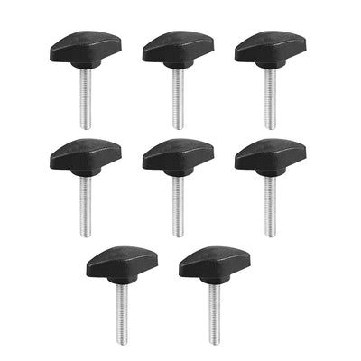 Harfington Uxcell Clamping Handle Gripandles Screw Knobs Handgrips M6 x 35mm Threaded T-Shape 8pcs