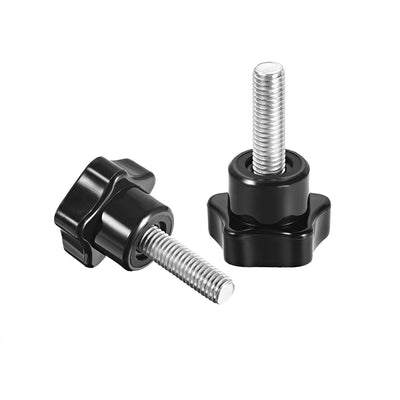 Harfington Uxcell Clamping Handle Screw Knobs Handgrip M8 x 25mm Threaded Star-Shape 2pcs