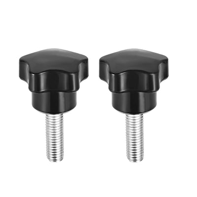 Harfington Uxcell Clamping Handle Screw Knobs Handgrip M8 x 25mm Threaded Star-Shape 2pcs