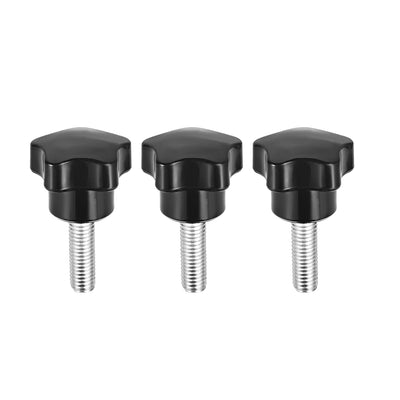 Harfington Uxcell Clamping Handle Gripandles Screw Knobs Handgrips M8 x 25mm Threaded Star-Shape 8pcs