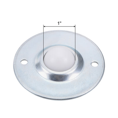 Harfington Uxcell Ball Transfers Bearing Unit CY-25B 1" Diameter, Flying Saucer Mounted, Nylon Ball, 99lbs Load Capacity 2pcs