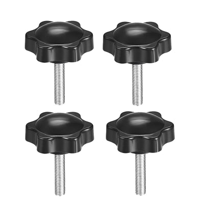 Harfington Uxcell Clamping Handle Gripandles Screw Knobs Handgrips Star Knob M5 × 25mm Male Thread 4pcs