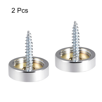 Harfington Uxcell Mirror Screw Decorative Cap Cover Nail Stainless Steel 4 pcs