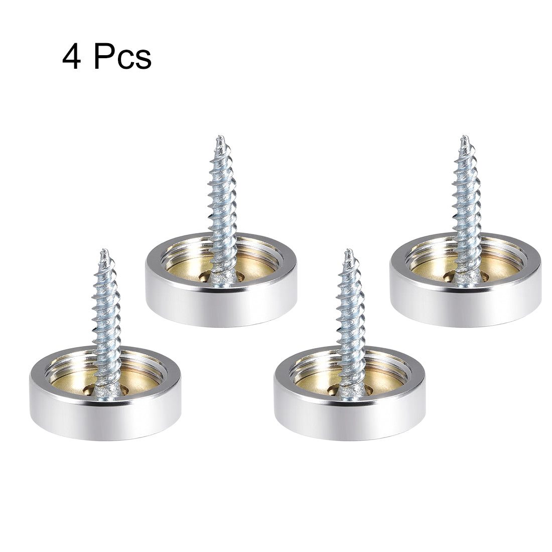 uxcell Uxcell Mirror Screws Decorative Cap Cover Polished 4pcs