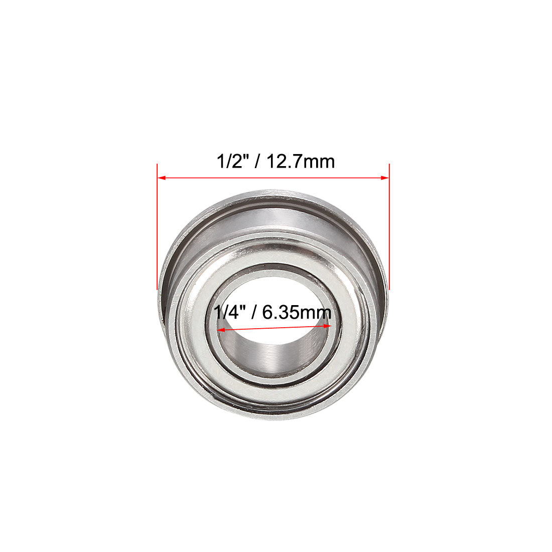 uxcell Uxcell Flange Deep Groove Ball Bearings Inch Double Shielded Chrome Steel