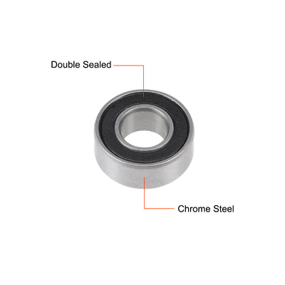 Harfington Uxcell S686-2RS Stainless Steel Ball Bearing 6x13x5mm Double Sealed 686-2RS Z2 Lever Bearings 5pcs