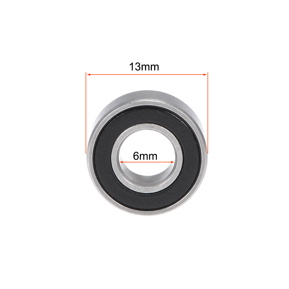 uxcell Uxcell S686-2RS Stainless Steel Ball Bearing 6x13x5mm Double Sealed 686-2RS Z2 Lever Bearings 5pcs