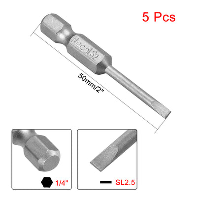 Harfington Magnetische Schlitzschraubendreher-Bits mit flachem Kopf, Sechskantschaftlänge S2, Elektrowerkzeug