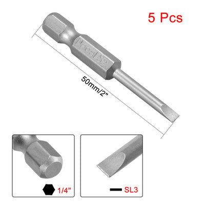 Harfington Magnetische Schlitzschraubendreher-Bits mit flachem Kopf, Sechskantschaftlänge S2, Elektrowerkzeug