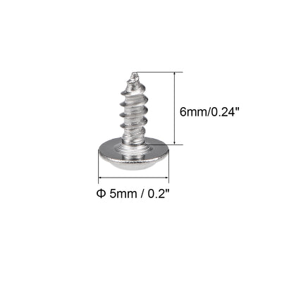 Harfington Uxcell 2x6mm Self Tapping Screws Phillips Pan Head With Washer Screw 304 Stainless Steel Fasteners Bolts 50Pcs