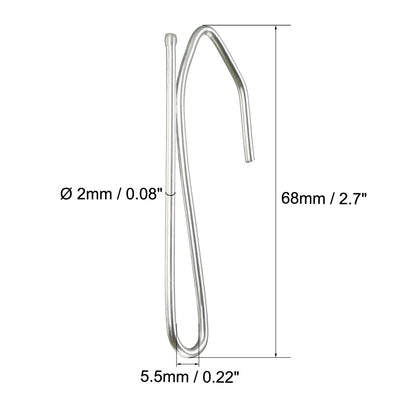 Harfington Uxcell Curtain Hooks Pin-On Drapery Hook Zinc Plating Long Shanks  2.7" 40 Pcs